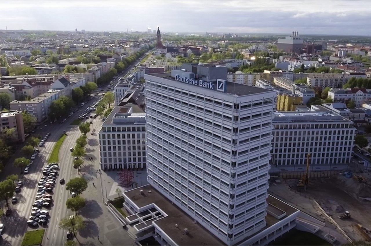 The Deutsche Bank building in Berlin from above