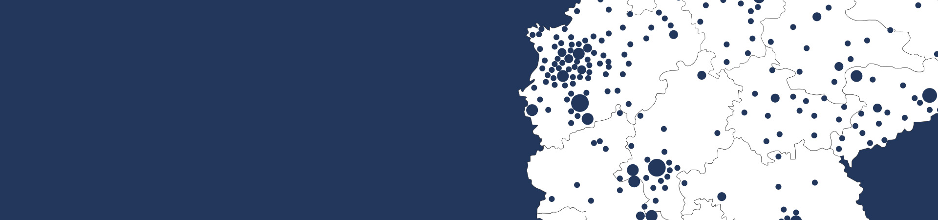 Gepunktete Karte von Deutschland